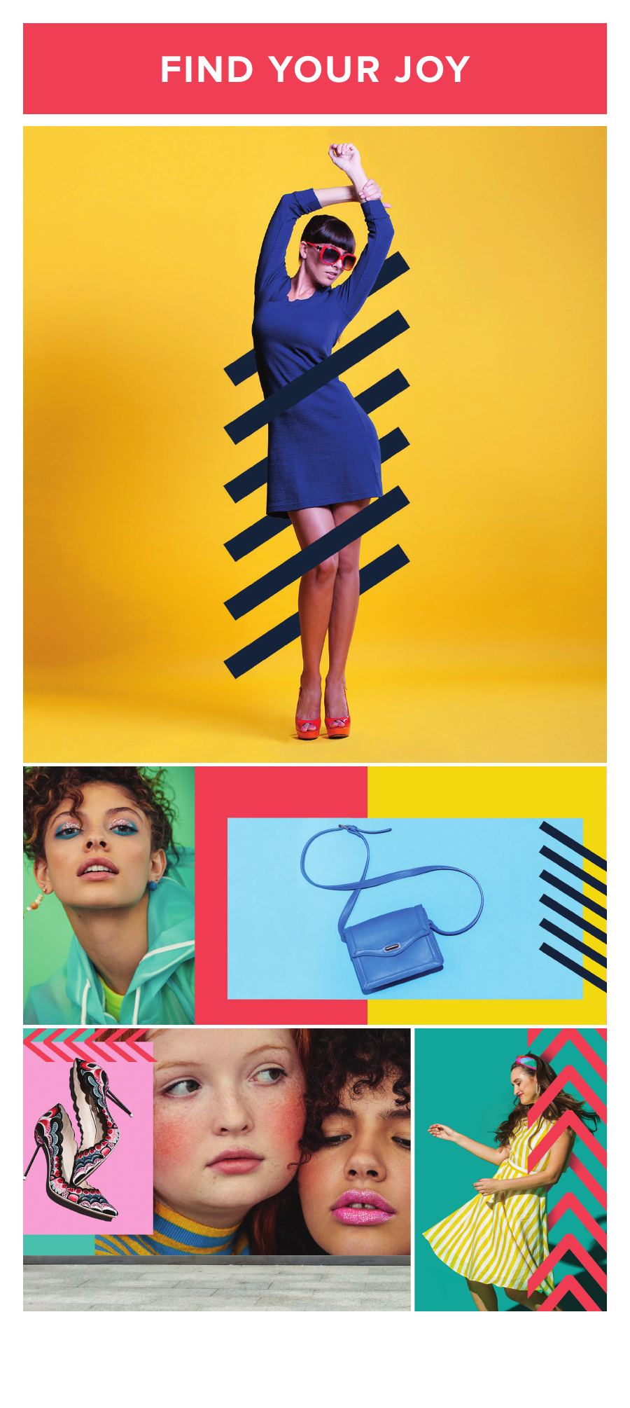 2019 rebrand board: Find Your Joy